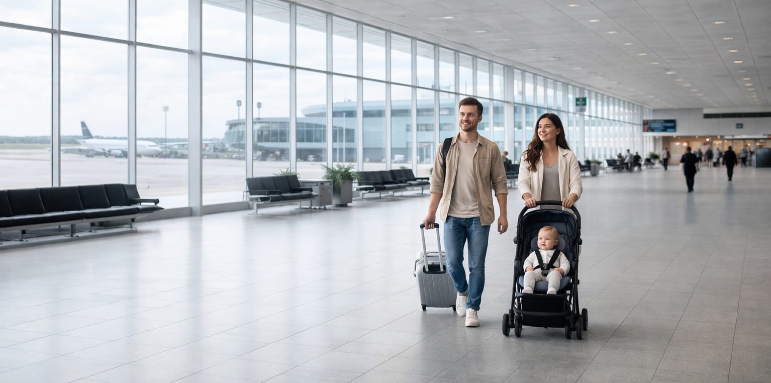 Carrinho de bebê para viagem de avião