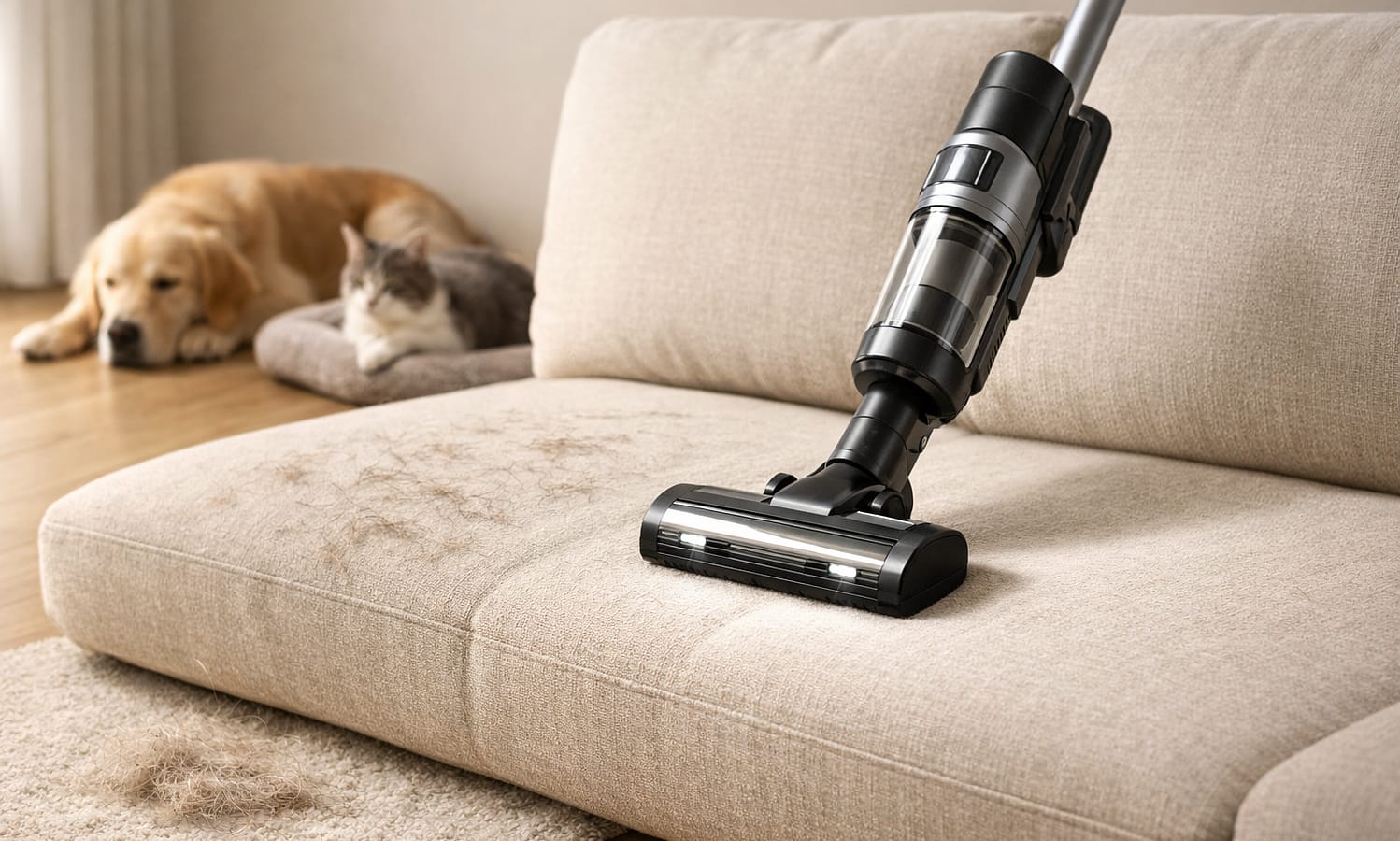 Capa do guia: qual o melhor aspirador de pó para pelos de animais (cachorro e gato)